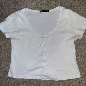 MOVING SALE! Super cute white Brandy Melville button  shirt!